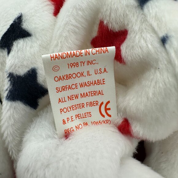TY BEANIE BABIES BABY "GLORY" PLUSH STUFFED BEAR PATRIOTIC, RARE - Picture 6 of 6